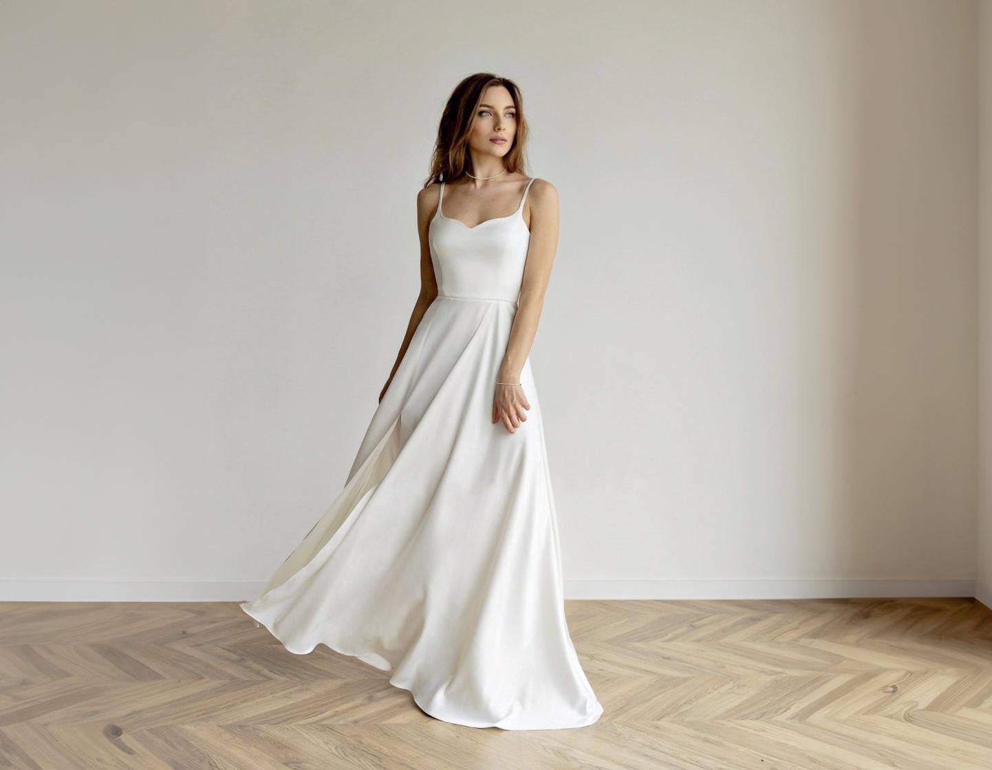 white bridal evening dress One Shoulder Bridal Dress 7448W Sparkly Gowns