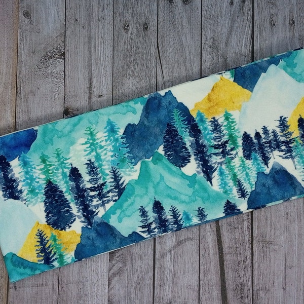 Extra soft sports headband - Double layered - Winter mountains - for Adults and Kids