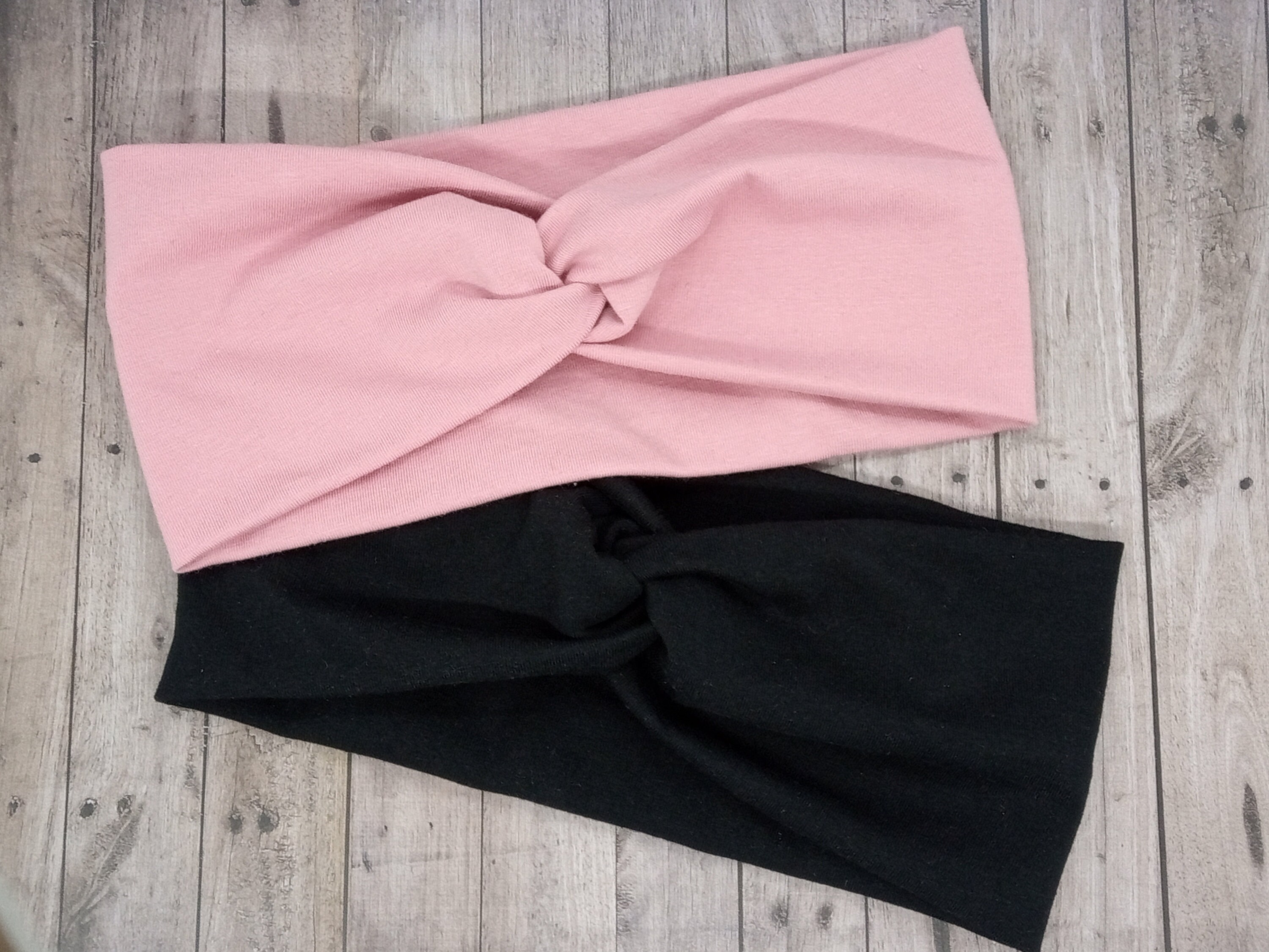 Faux Knot Wide Headband - Pink - Black - for Adults and Kids  display picture 3