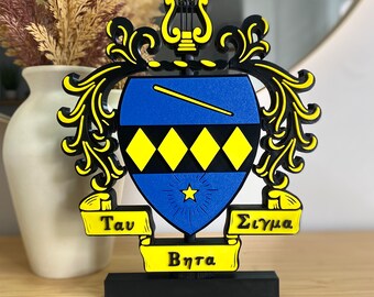 9.5" 3D Tau Beta Sigma Inc Shield Desk Sign