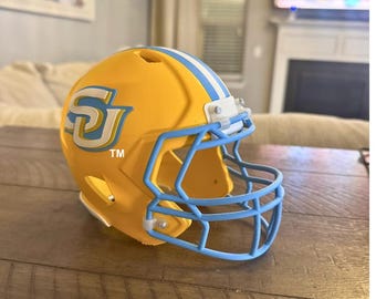Southern University Mini Football Helmet | HBCU Jaguars Helmet | SU Fan Gift | Southern U Desk Decor | College Football | Baton Rouge
