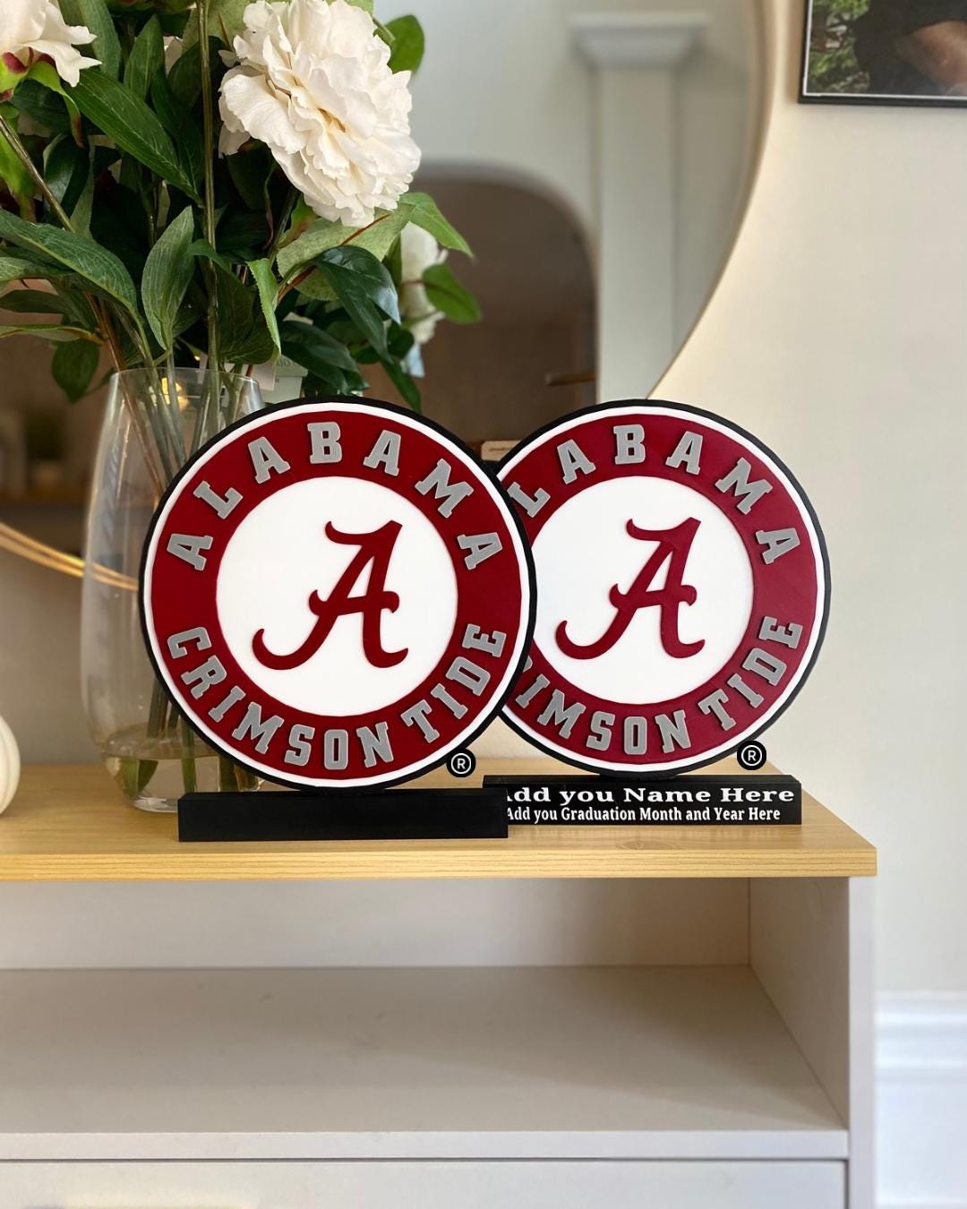 University of Alabama 3D Printed Desktop Sign — 9” Tall Crimson Tide ...
