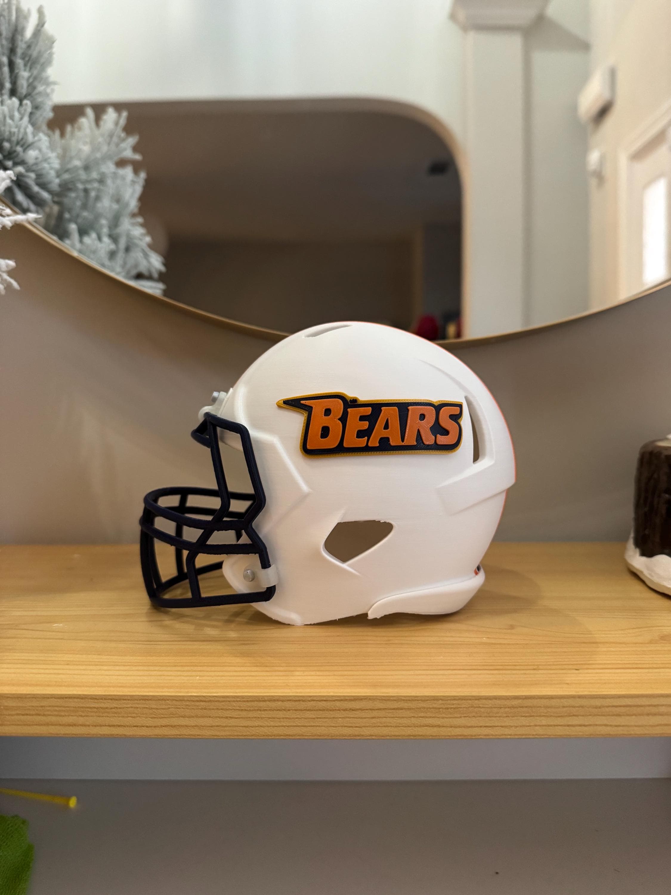 custom bears football helmets Jared Goff Signed Lions / Cal Painted Authentic Helmet Fa  Super Sports Center Premade Custom Helmet Build Designed by Green Gridiron Helmet Building Experts Unique Chicago Bears GSH Schutt XP