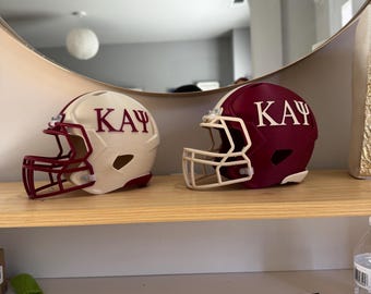 Kappa Alpha Psi Mini Football Helmet | ΚΑΨ Fraternity Desk Decor | 3D Printed Kappa Collectible | Crimson & Cream Greek Gift
