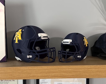 North Carolina A&T Aggies 3D-Printed Mini Football Helmet | HBCU Gift | Aggie Pride Collectible | Alumni Decor | GHOE Fan Memorabilia