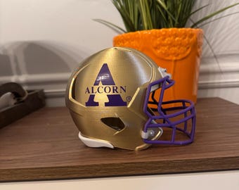 Alcorn State University 3D-Printed Mini Football Helmet | HBCU Gift | Braves Collectible | Alumni Graduation Decor | ASU Pride