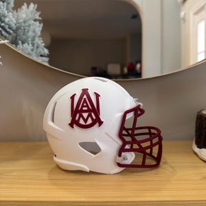 alabama a&m university football helmet Alabama A&M University 3d-printed Mini Football Helmet | HBCU Gift |  Bulldogs Collectible | Alumni Graduation Decor | AAMU Pride