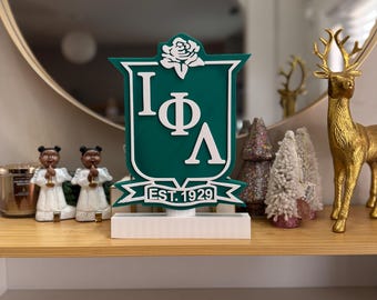 11” 3D Iota Phi Lambda Sorority Inc Shield Desk Sign