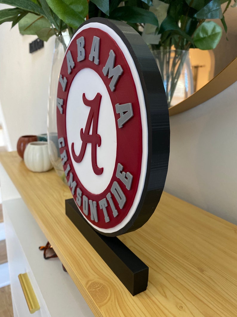 University of Alabama 3D Printed Desktop Sign — 9” Tall Crimson Tide ...