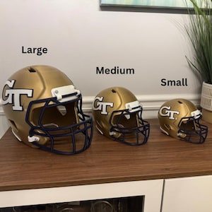 Georgia Tech 3D-Printed Mini Football Helmet | Yellow Jackets Gift | GT Alumni Collectible | College Football Decor | Game-Day Display