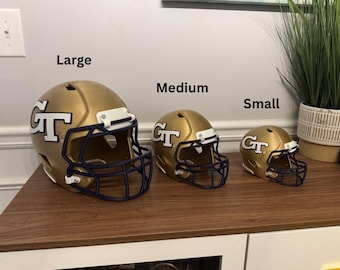 Georgia Tech 3D-Printed Mini Football Helmet | Yellow Jackets Gift | GT Alumni Collectible | College Football Decor | Game-Day Display