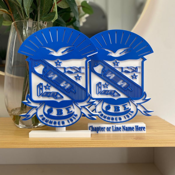11.5” 3D Phi Beta Sigma Shield Desk Sign