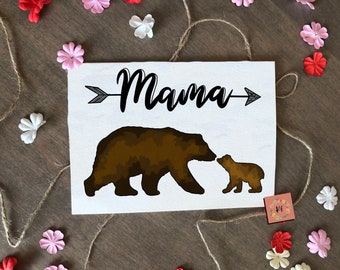 Mama Bear Card, Digital Download, mothers day card, bear card, cute mom card, rustic card, moms day, card for her, daughter, for mom, cute