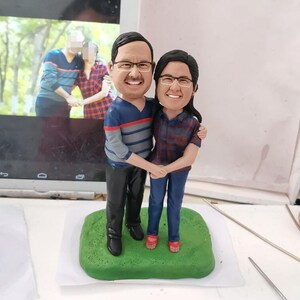Handmade Bobblehead Couple, Custom 3D Polymer Clay Figurines, Bobble Head Custom, Birthday Gift ,Personalized Gift Replica Doll from Photo