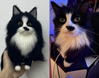 手作りのアメリカンショートヘア猫のぬいぐるみ：リアルなコンパニオン