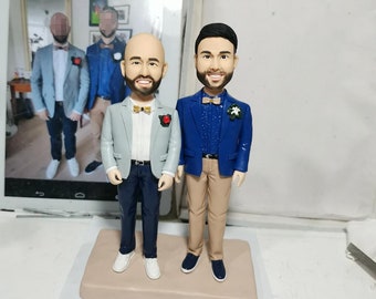 Handmade Bobblehead Couple, Custom Clay Figurines, Bobble Head Custom, Birthday Gift ,Thanksgiving Gift ,Anniversary Gift ，Figure from Photo