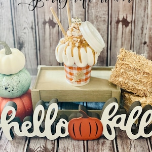 Pumpkin Spice Latte Caramel deliciousness| Fake latte| Fall decor| Caramel Sauce| Tiered tray decor| Coffee shop decor| Party prop| Fun gift