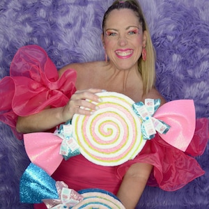Extra large Candy Lollipop| Fake glitzy lollipop| Glittered candy| Photo prop| Party decor| Christmas tree decor|