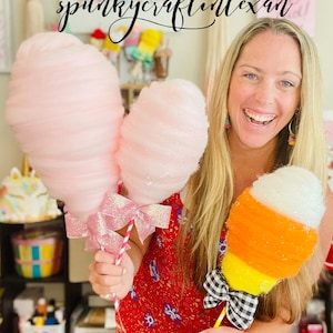 Extra large cotton candy| Fake cotton candy| Glittered cotton candy| Photo prop| Party decor| Christmas tree decor|