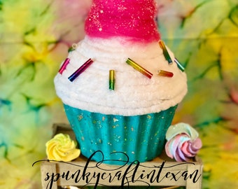 Jumbo Cotton Candy Cupcake| Fake bake| Fake food| Fake dessert| Party decor| Photo prop| fun gift|
