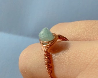 Icy blue and rose gold Cinderella ring