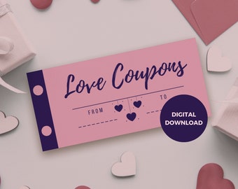 Printable coupon book for couples, Love coupons, Gift for girlfriend, Anniversary gift for boyfriend, Couple coupons, Gift for partner