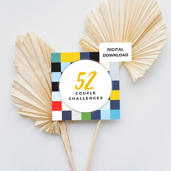 52 couple challenges, Unique and budget friendly gift for couples, Activities game for couples, Printable anniversary gift for boyfriend