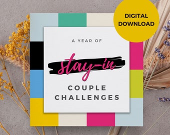 Stay in date ideas, Printable challenge cards, Unique gift for partner, Anniversary gift for couples, Unique stay at home dates