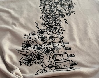Grow Through It Shirt: Flower Skeleton Graphic Tee