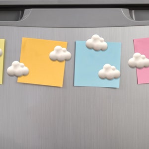 Cloud Fridge Magnets - Handmade Fridge Magnets, Gift, Weather themed Gift, Handmade, White, Kitchen decor, Christmas Gift