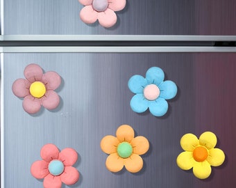 Imanes de flores para nevera hechos a mano: Jesmonite ecológico, decoración floral colorida