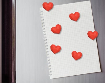 Imanes para nevera con forma de corazón rojo - Jesmonita facetada, decoración moderna