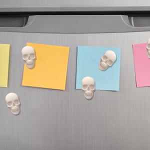 Skull Fridge Magnets - Fridge Magnets, Skull, White, Cute, Halloween, Gift, Handmade Fridge Magnets, Christmas Gift