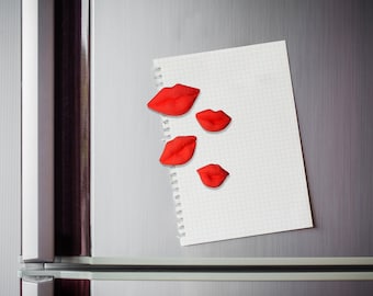 Imanes de nevera con labios rojos – Besos de Jesmonite, Decoración del hogar