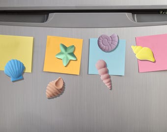 Imanes de concha de Jesmonite hechos a mano – Decoración de cocina costera