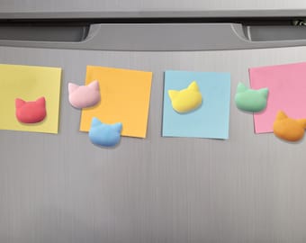 Imanes de nevera de gatos multicolor hechos a mano: regalo para amantes de las mascotas