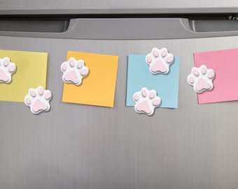 Imanes de nevera hechos a mano con forma de pata: almohadillas rosas, regalo para amantes de las mascotas