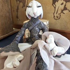Bunny Art Doll &quot;WHITE BUNNY Series No 13&quot;.  Original one-of-a-kind artist doll.