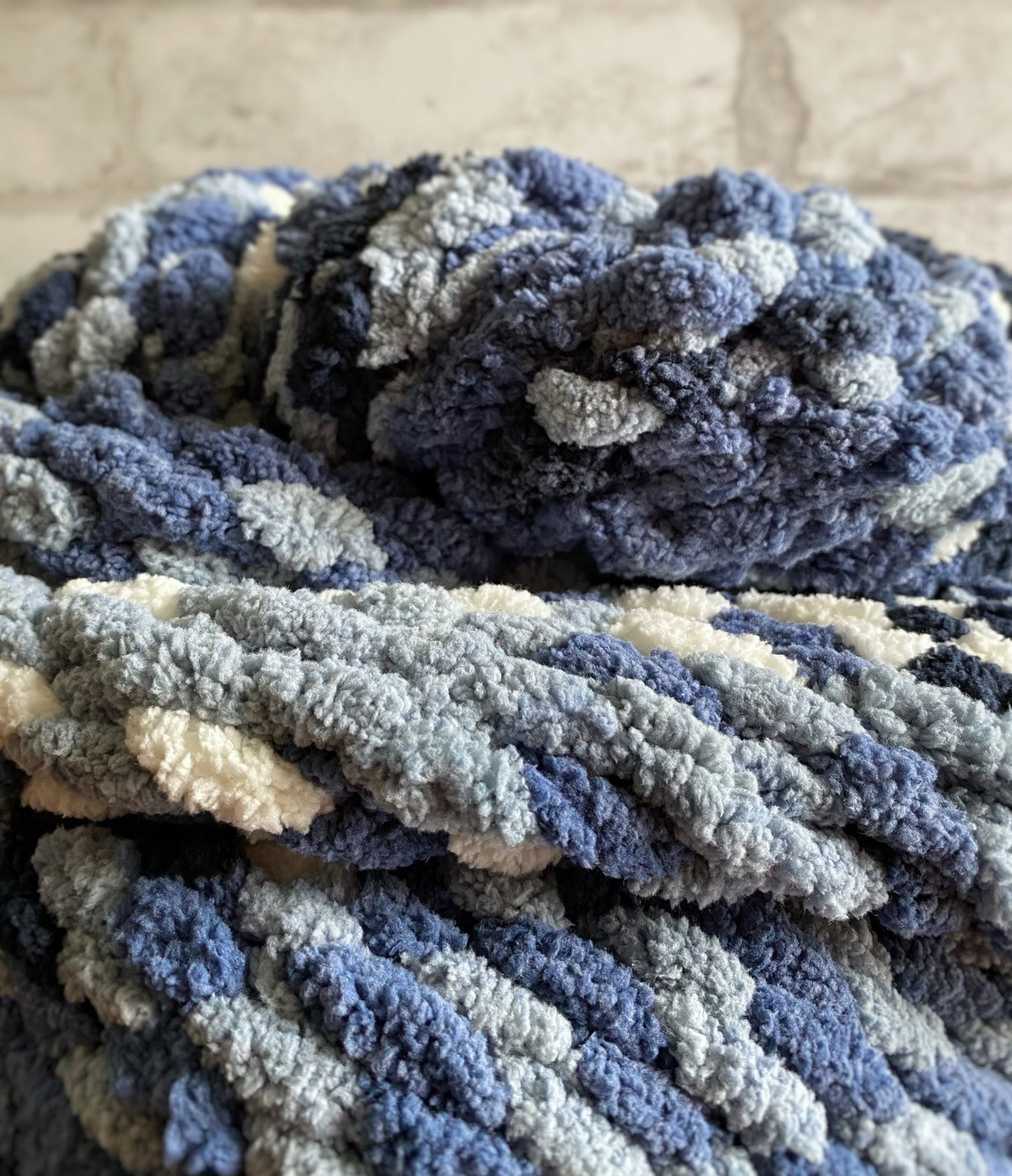 Small Throw Blanket Knitted Bedding Chunky Knit Chenille Lap Etsy