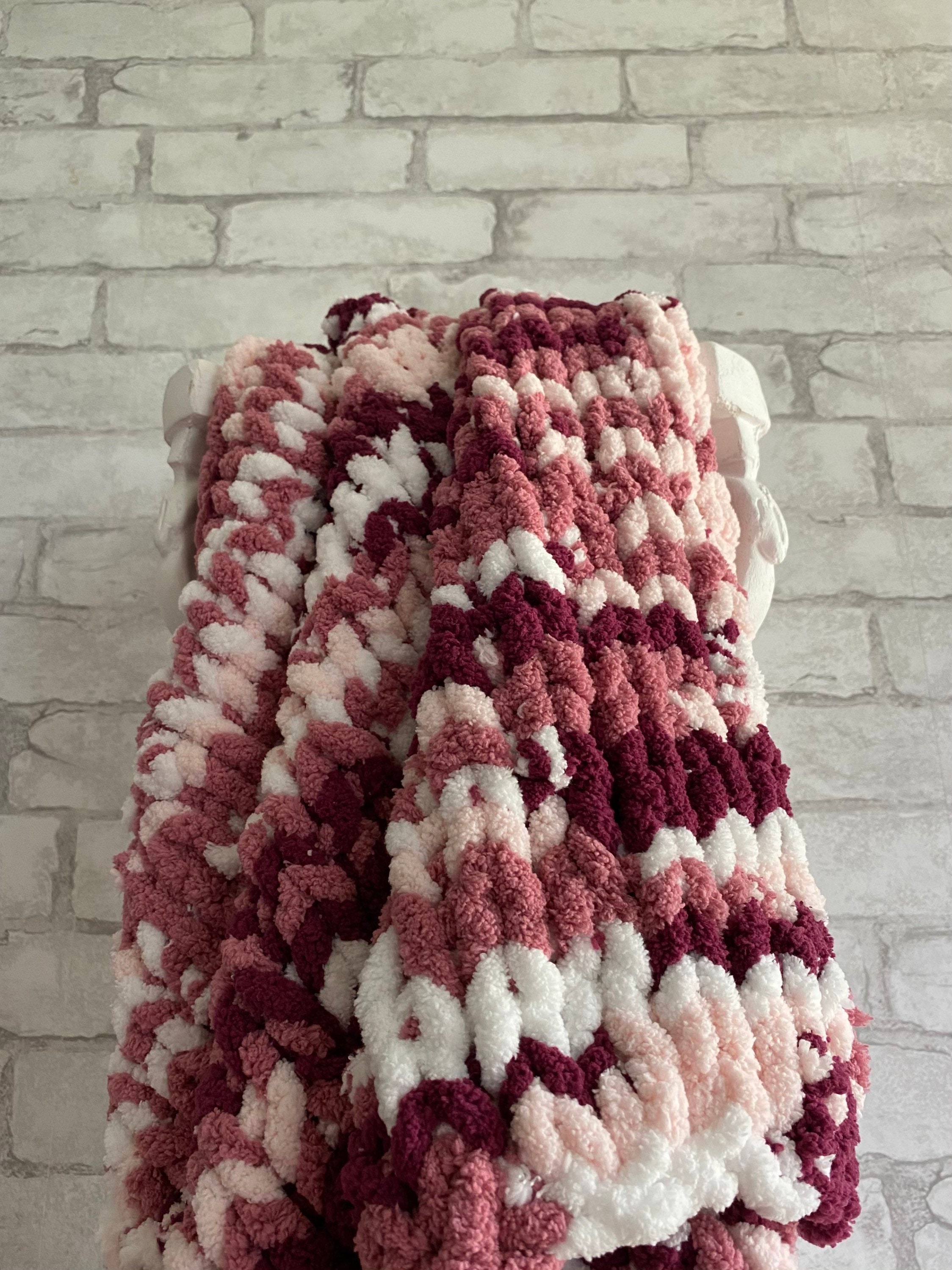 Small Throw Blanket Knitted Bedding Chunky Knit Chenille Lap Etsy