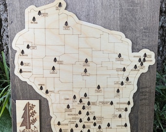 Customizable Wisconsin State Park Tracking Map