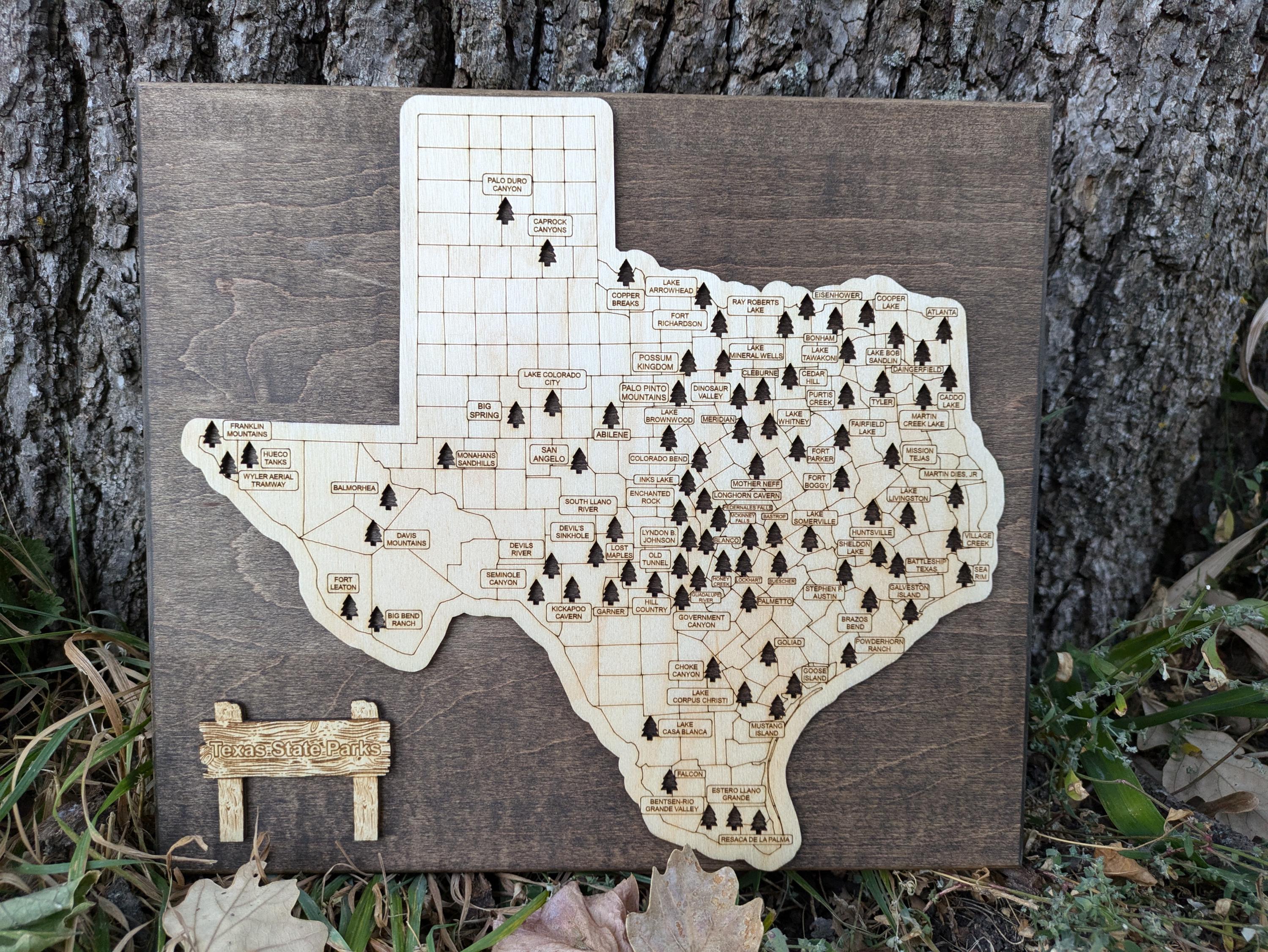 Customizable Texas State Park Tracking Map