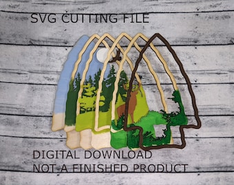 SVG DXF PDF Layered ArrowHead with deer and eagle