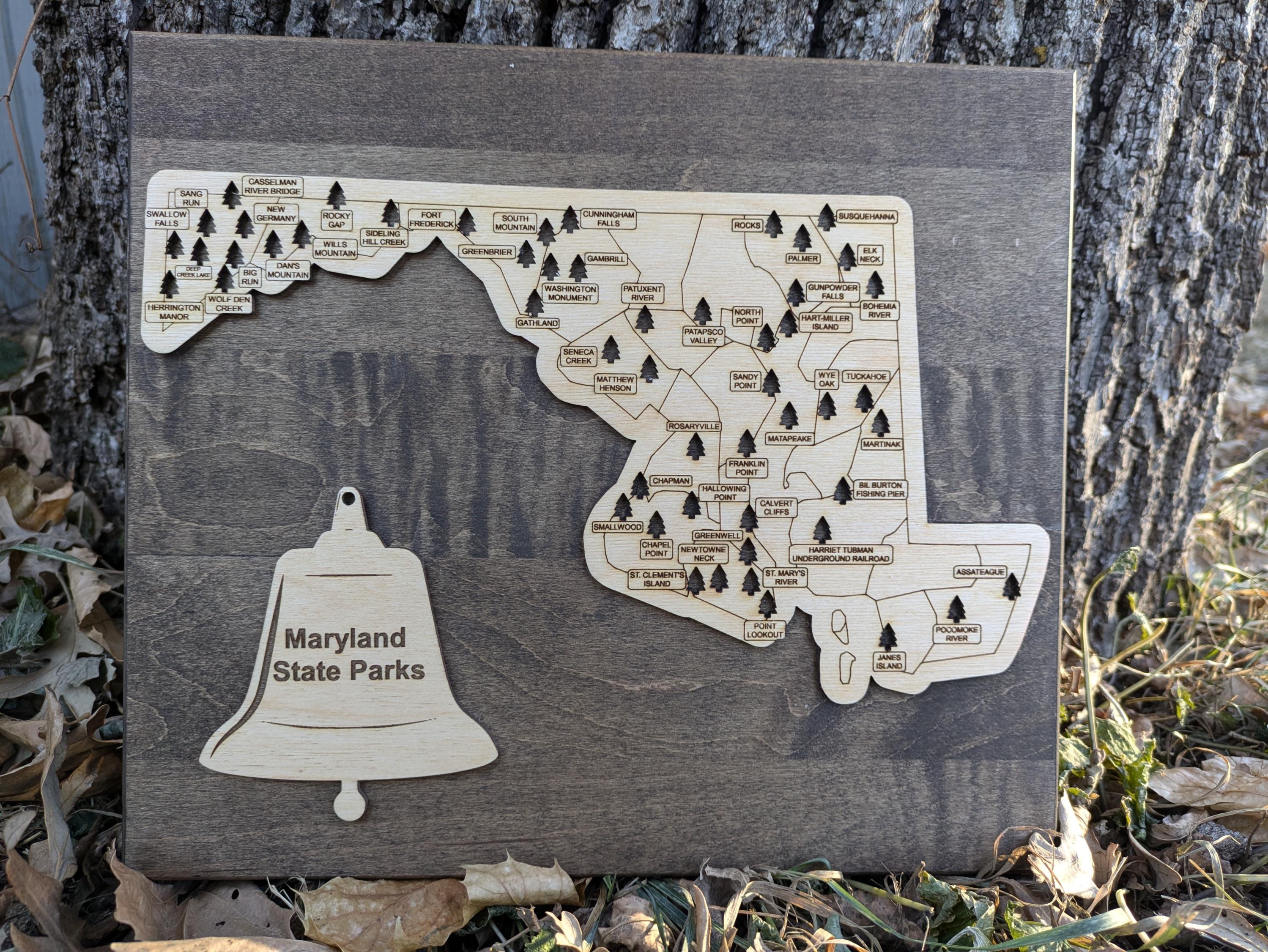 Customizable Maryland State Park Tracking Map