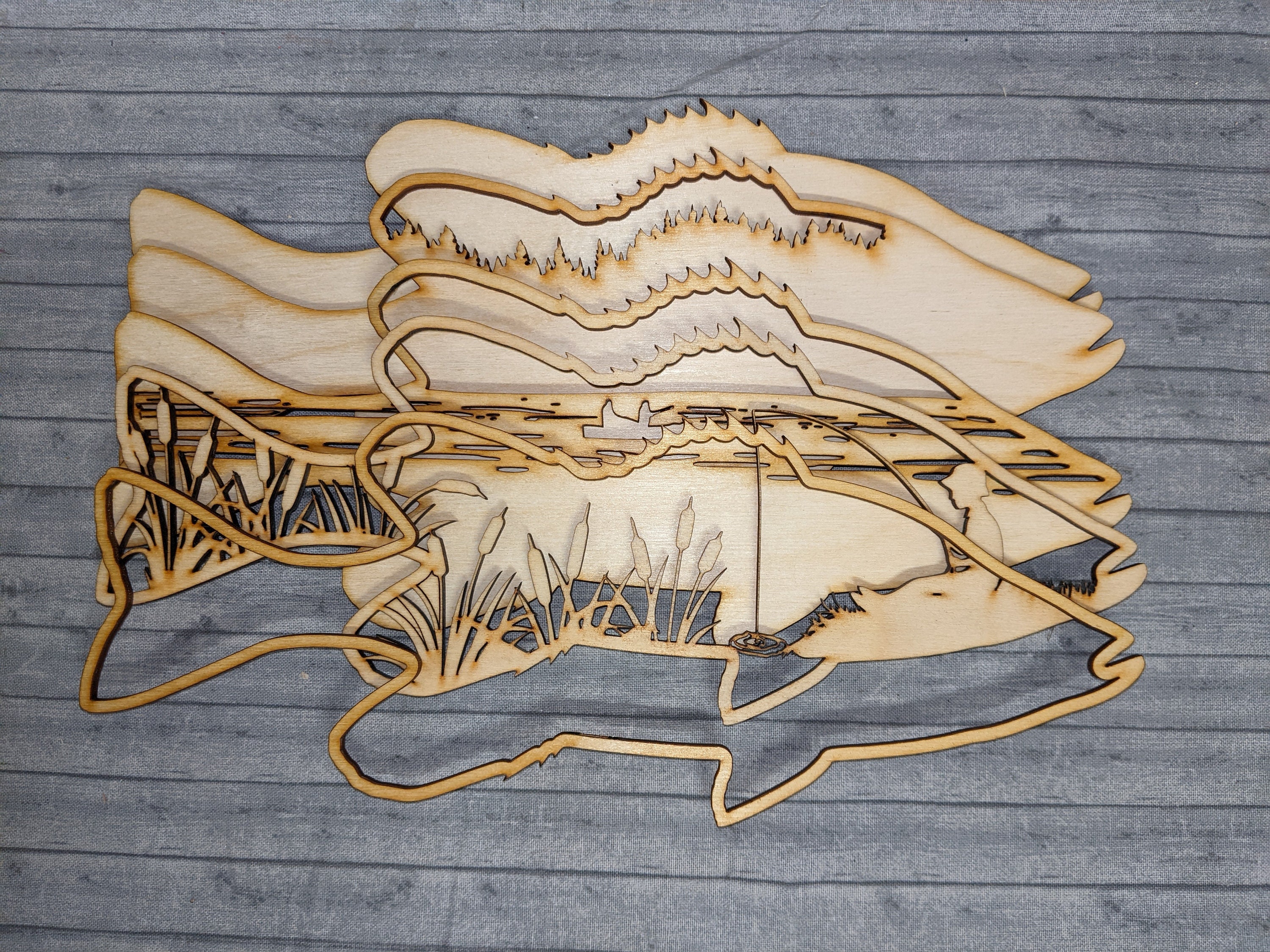 Layered Fish SVG Digital File - Etsy