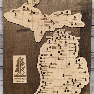 Customizable Michigan State Park Tracking Map