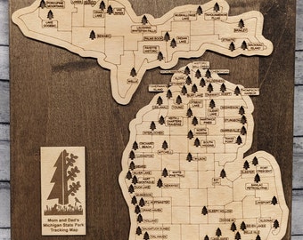 Customizable Michigan State Park Tracking Map