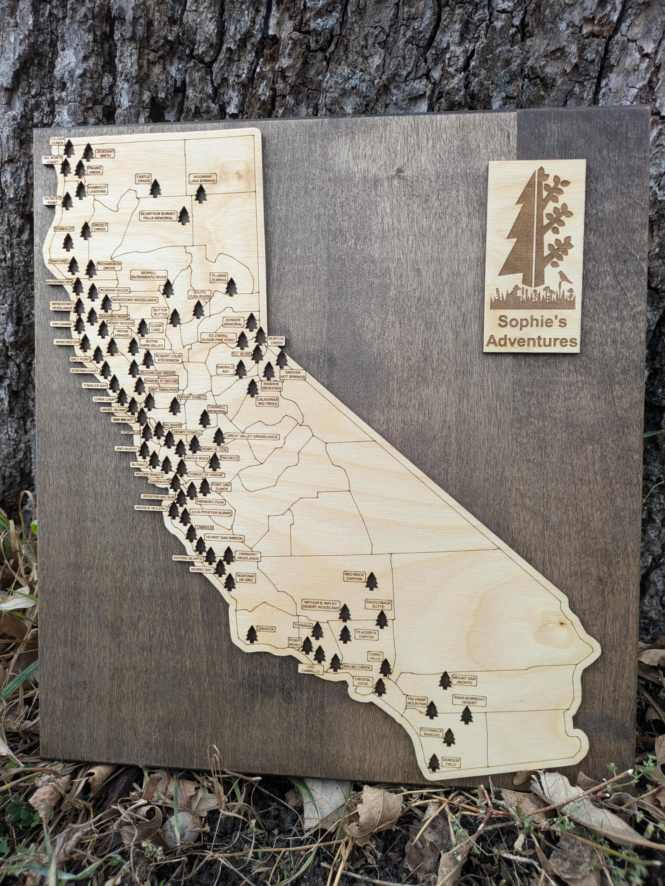Customizable California State Park Tracking Map - Etsy