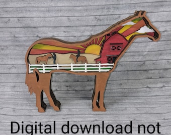 Layered Horse SVG Digital File