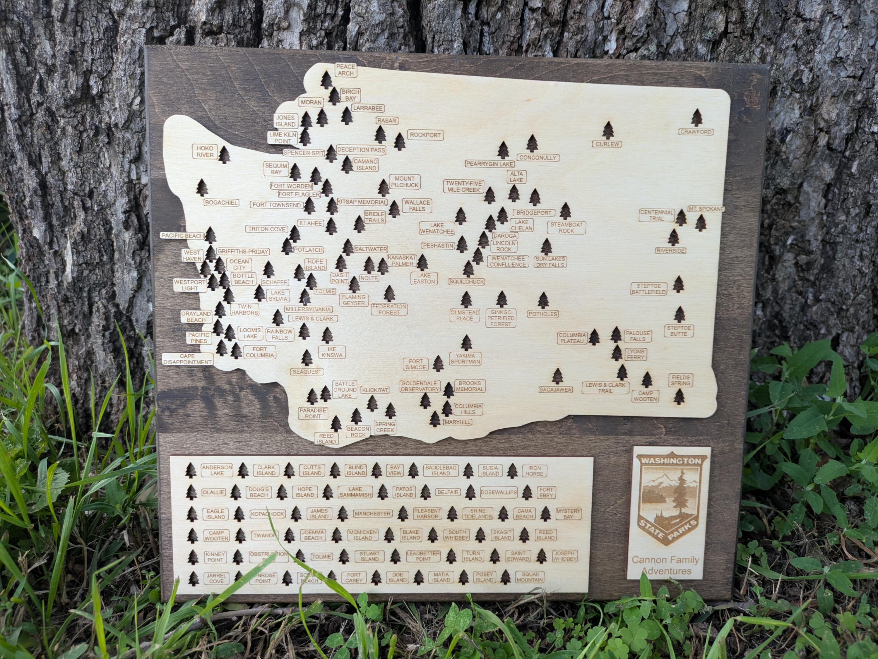 Customizable Washington State Park Map - Etsy